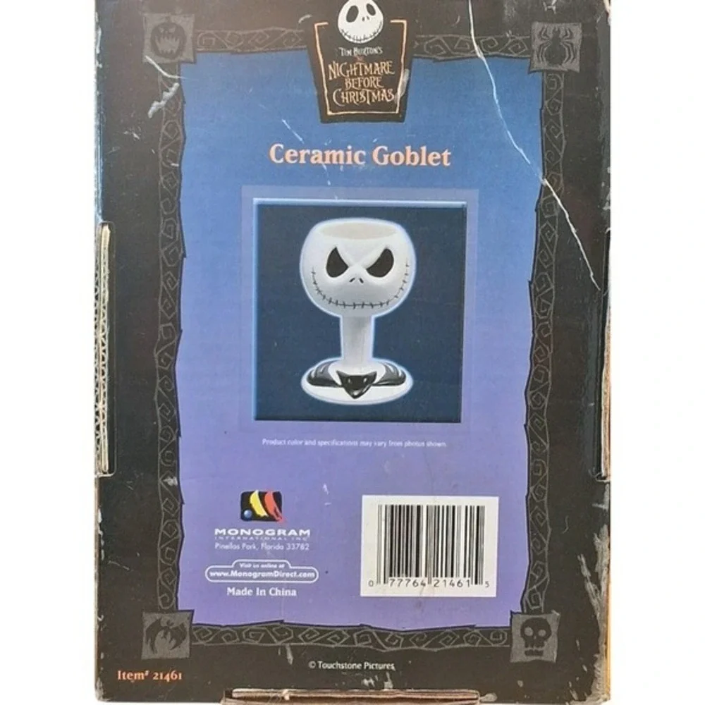 Rare Tim Burton Nightmare Before Christmas Jack Skellington Ceramic Goblet‎